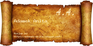 Adamek Anita névjegykártya